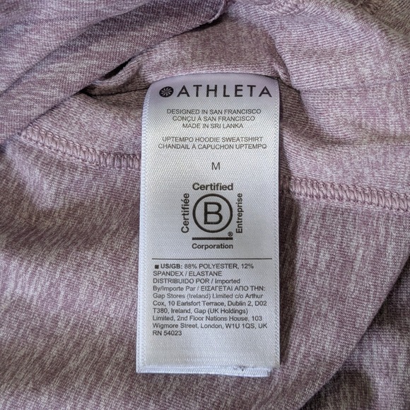 Athleta Uptempo Women's M Lightweight Hoodie Shirt Lavender Purple Heathered - Picture 5 of 5
